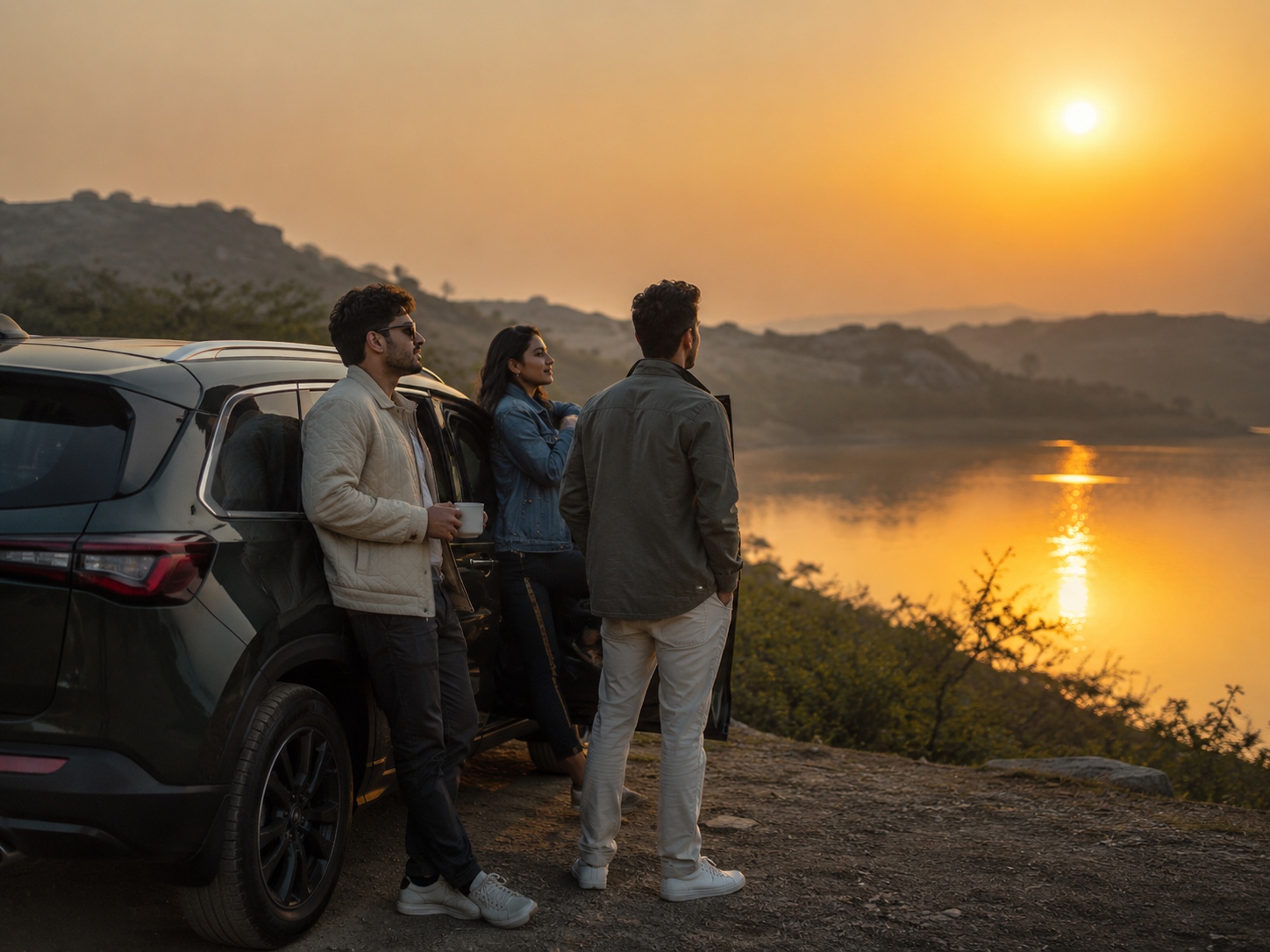 Sunrise drive to Damdama Lake